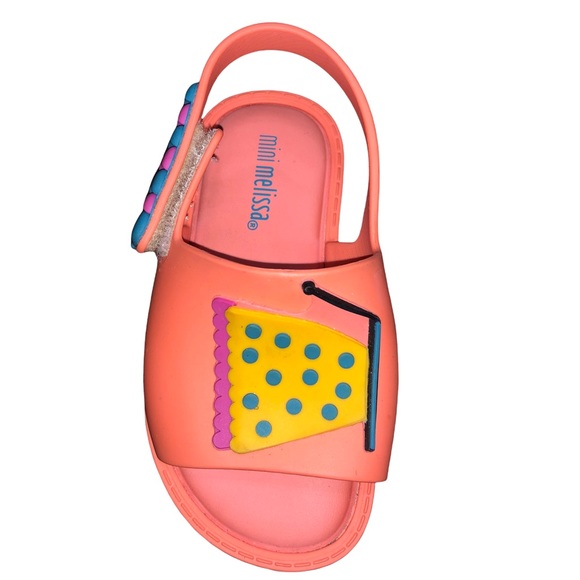 Mini Melissa Mia Fabula Butterfly and Caterpillar Coral Sandals - Picture 9 of 13